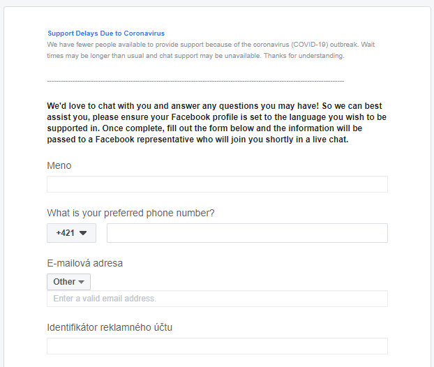 kontaktovanie-facebook-podpory