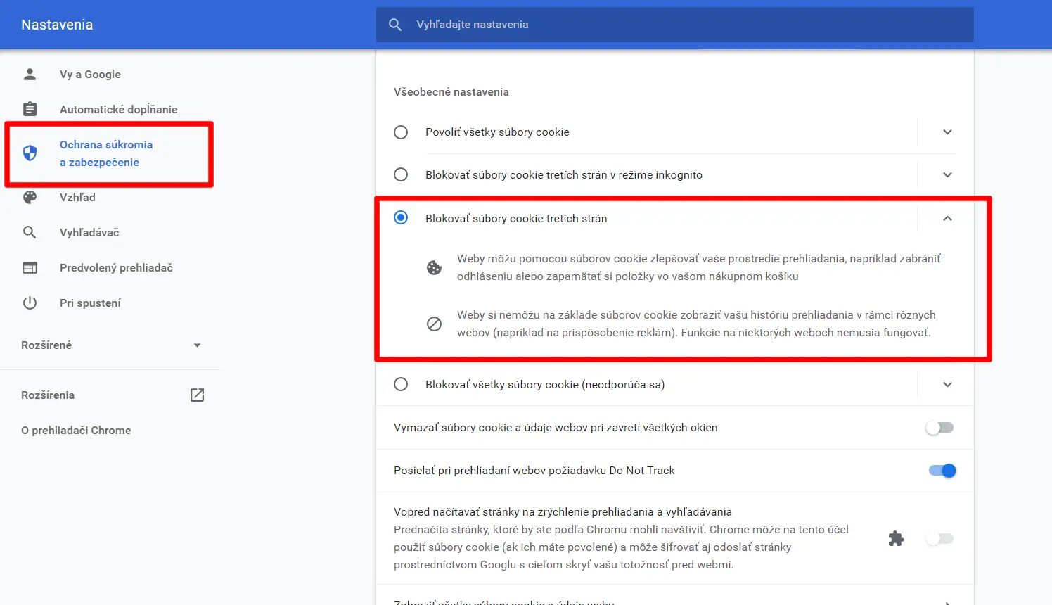 ako blokovať cookies